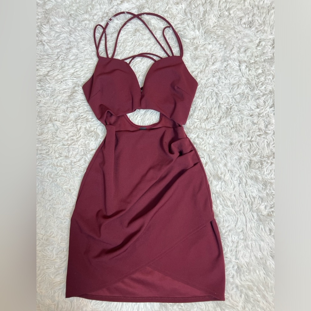 Windsor Red Ruched Cut-Out Bodycon Dress